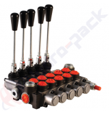 product 40 liter monoblock control valve, 5P40 , five spools , G 3/8" , open center spool thumb