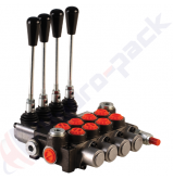 product 40 liter monoblock control valve, 4P40 , four spools , G 1/2" , open center spool thumb