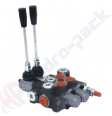 product 40 liter monoblock control valve, 2P40 , two spools , G 3/8" , open center spool , 2P40 A1C1 GKZ1 thumb