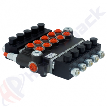 product 50 liter solenoid operated control valve, 5Z50 , five spools , G 3/8" , open center spool , 24 V image thumb