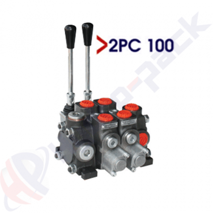 product 100 liter sectional control valve, 2PC100 , two spools , G 3/4" , open center spool image thumb