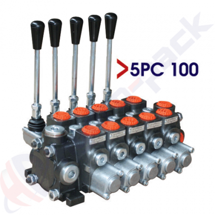 product 100 liter sectional control valve, 5PC100 , five spools , G 3/4" , open center spool image thumb